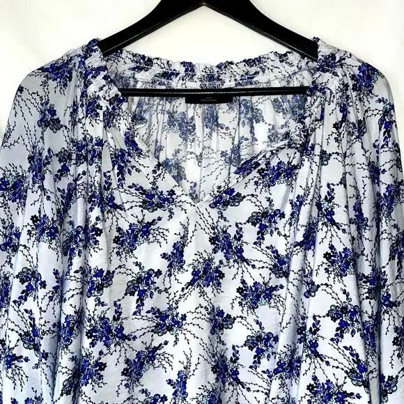 Lane Bryant Swing Popover Floral Blouse Bracelet-Sleeve Lightweight Size 14 16 - Picture 3 of 10